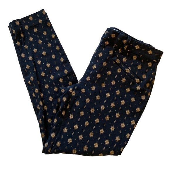 GAP Black & Gold Printed Skinny Jeans | Slim Fit Stretch Ankle Pants Size 2 - Picture 4 of 12